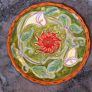 Multicolor floral plate “a woman of valor” by outi